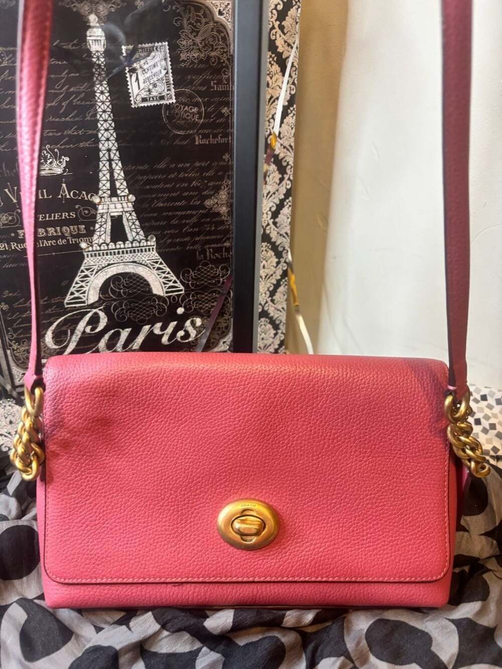 Coach Hutton Pink Leather Shoulder or Crossbody Bag